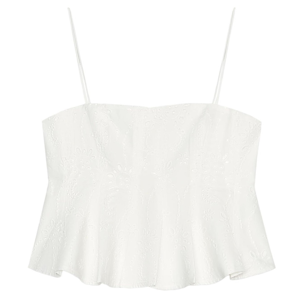 ZW COLLECTION EMBROIDERED GODET TOP